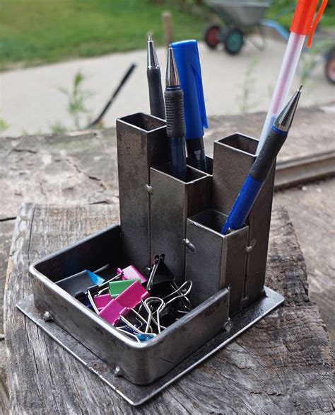 sheet metal pen holder|pen pencil holder desk.